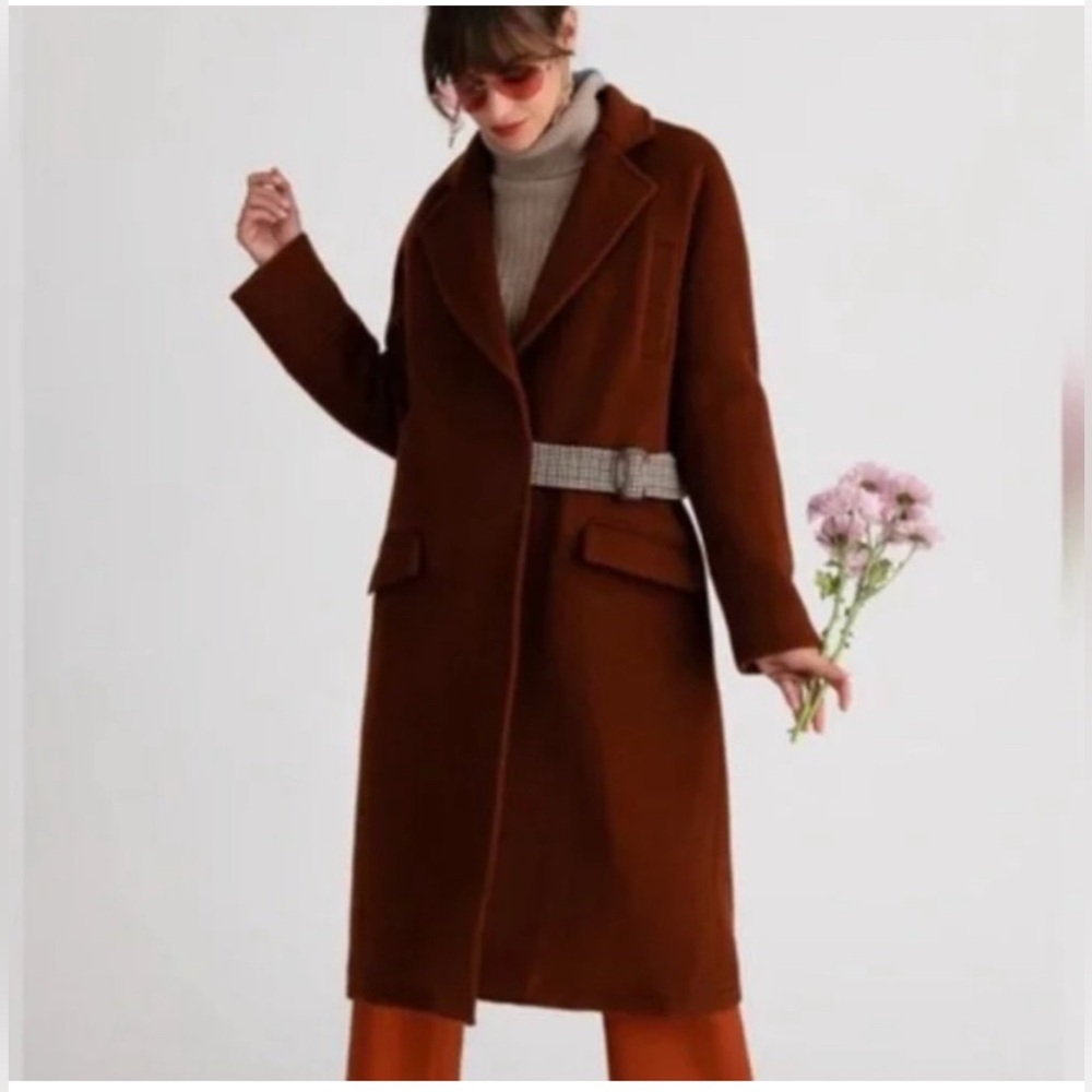 Petite Studio Rich Brown Wool Coat